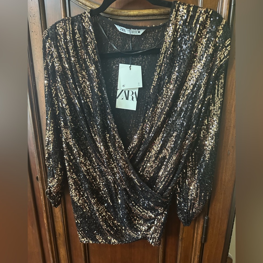 Zara The Blossom Sequin Top